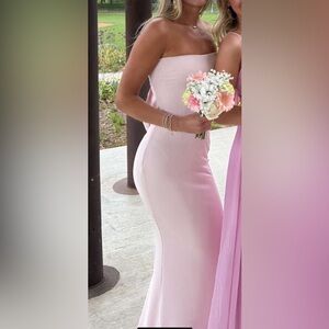 Katie May Strapless Pink Maxi Dress